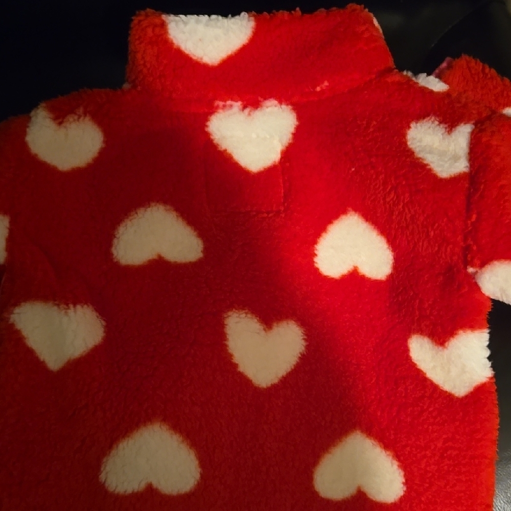 Red Heart Pattern Fleece Jacket - Picture 5 of 6